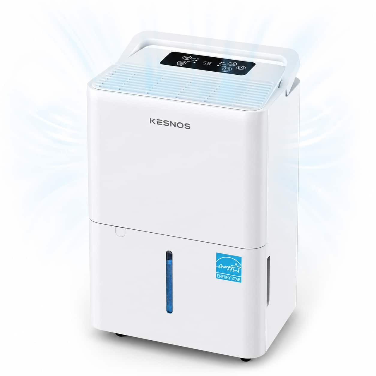 Kesnos - Energy Star 30 Pint Dehumidifier for Home, Basement & Bedroom with Drain Hose, 4 Mode - White