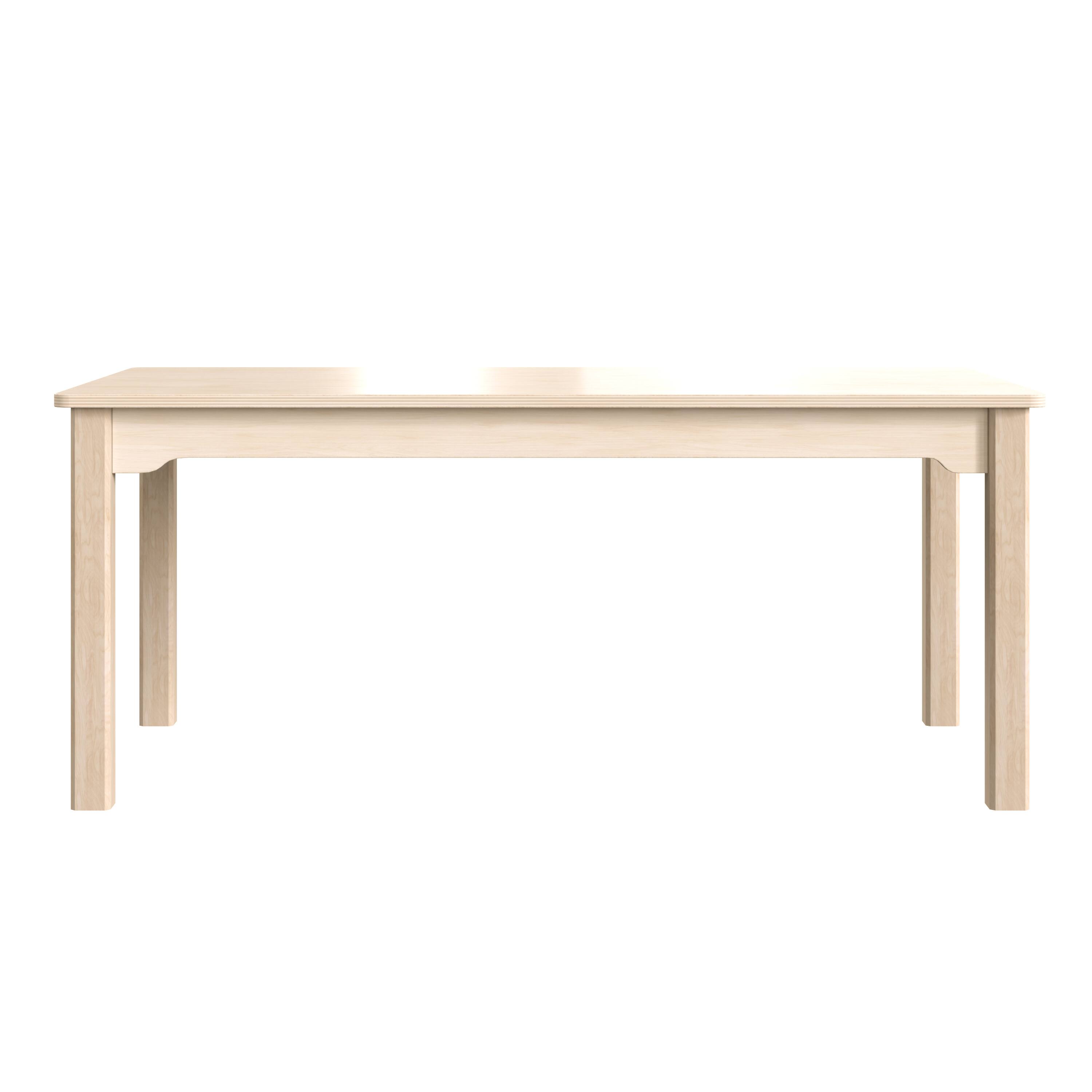 Back. Flash Furniture - Bright Beginnings Commercial Grade Wooden Rectangular Preschool Classroom Activity Table, (23.5"W x 47.25"D x 18"H), Bee - Natural.