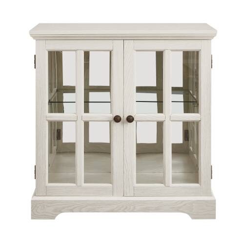 Alt View 6. LUCKY ONE - Freestanding LED Curio Display Cabinet with Adjustable Shelves Retro Bookcase Storage for Home Decor - White.