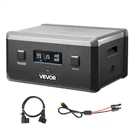 VEVOR - Extra Battery for Portable Power Station, 2160Wh LiFePO4 Extra Expansion Battery with 3 Output Ports for Home Use (2160 Wh Capacity) - Black