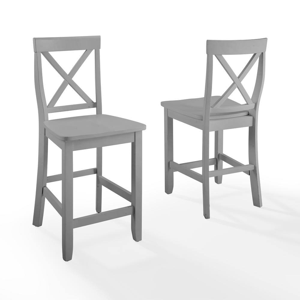 Alt View 1. Crosley Furniture - X-Back 2-Piece Counter Height Bar Stool Set - 2 Stools - Gray.