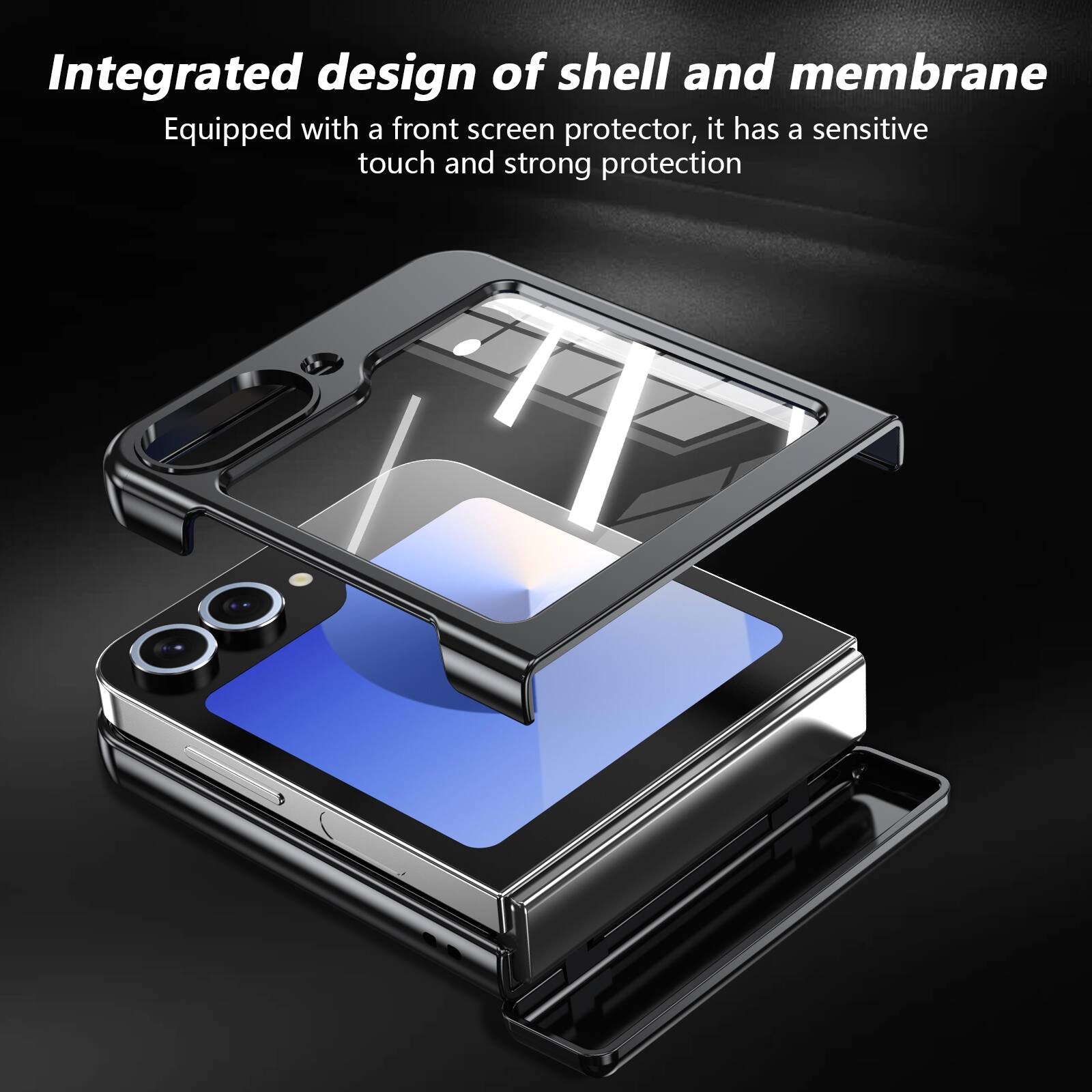 Integrated design of shell and membrane  
Equipped with a front screen protector, it has a sensitive touch and strong protection