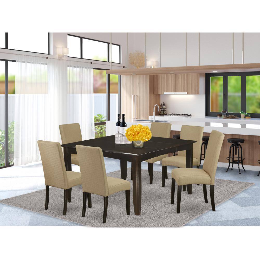 Left. East West Furniture - Dining Room Set Cappuccino - Brown.