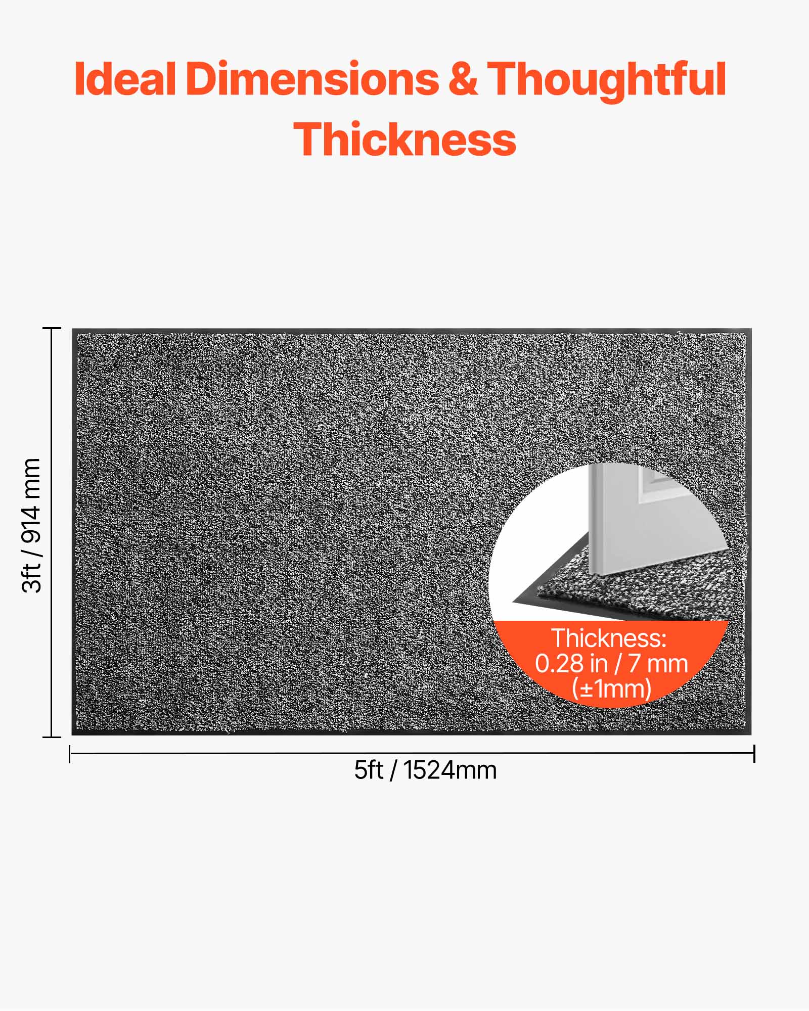 Ideal Dimensions & Thoughtful Thickness

3ft / 914mm

5ft / 1524mm

Thickness: 0.28 in / 7 mm (±1mm)
