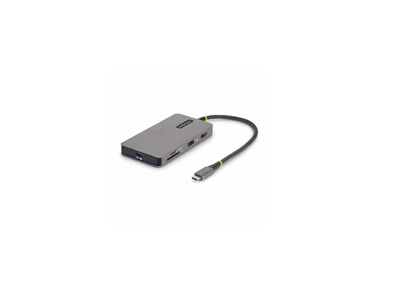 Front. Startech - StarTech USB-C Adapter: 4K 60Hz HDMI, 140W PD, 10Gbps USB, GbE, SD/microSD, Plug-and-Play.