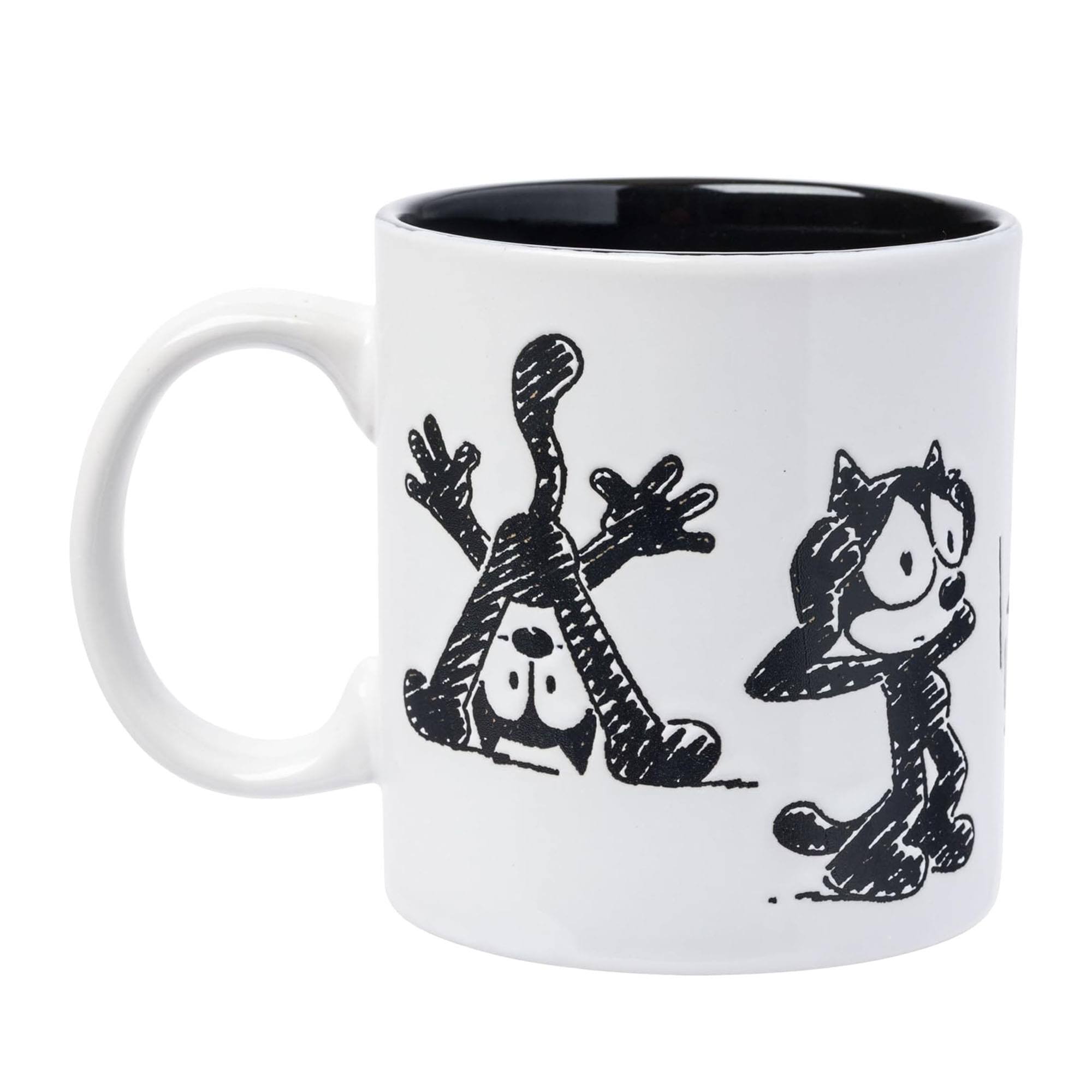 Alt View 2. Silver Buffalo - Felix the Cat Hand Drawn 20oz Wax-Resist Ceramic Mug - Multi-Colored.