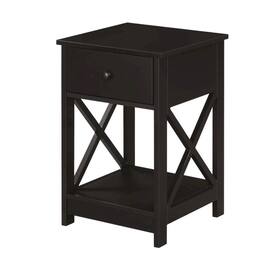 FurniFact - 1-Drawer End Table with Compact Square Design - Espresso