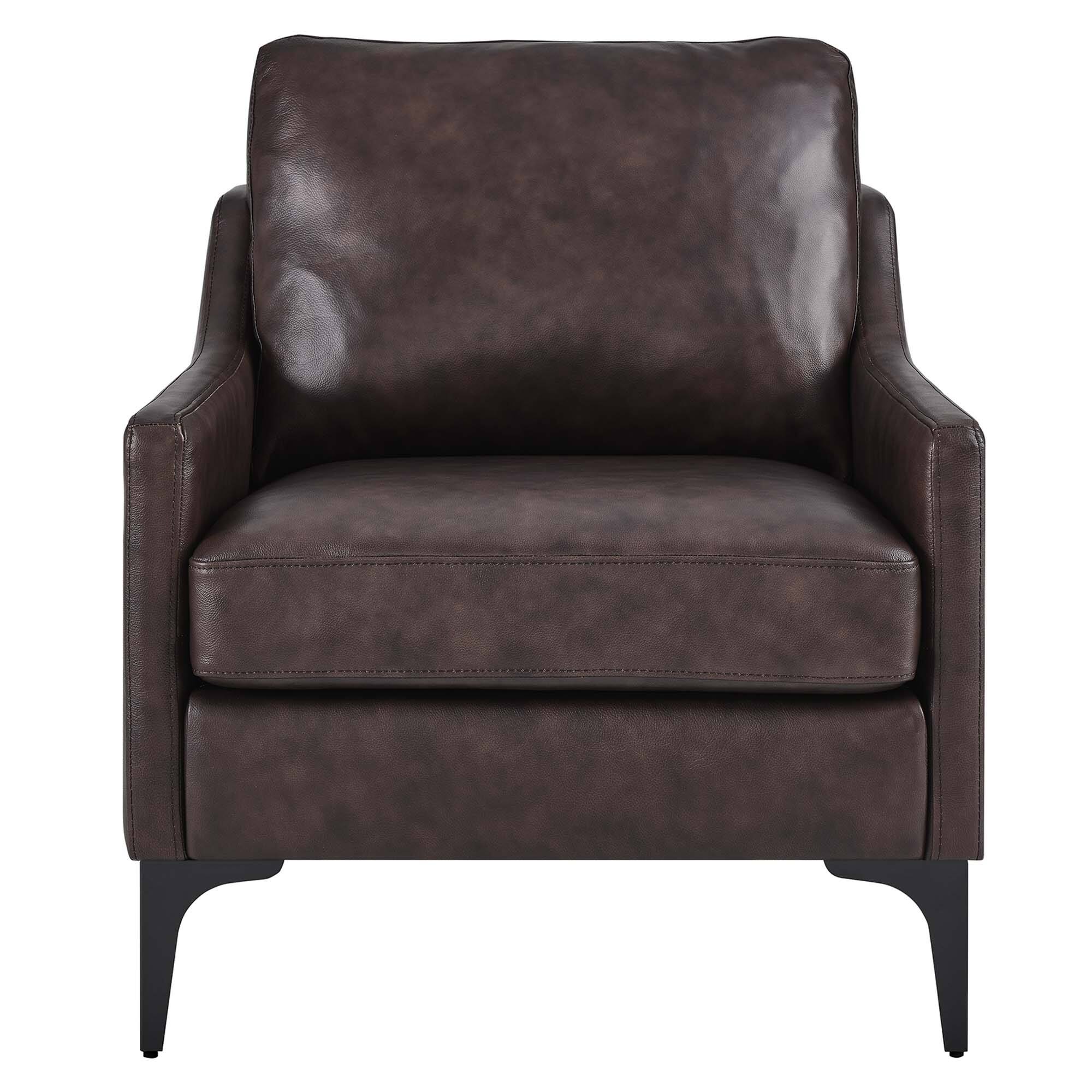 Alt View 1. Modway - Corland Leather Armchair by Modway - Brown.