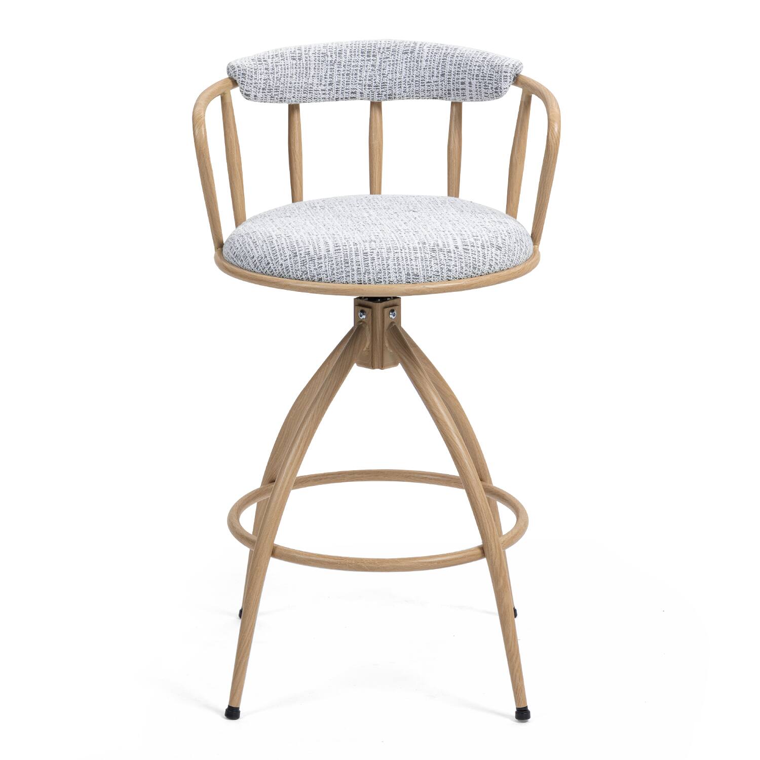 Angle. APRILSOUL - 26 Swivel Counter Height Bar Stool Set of 2 Fabric Seat Water Transfer Metal Frame BEIGE - White.