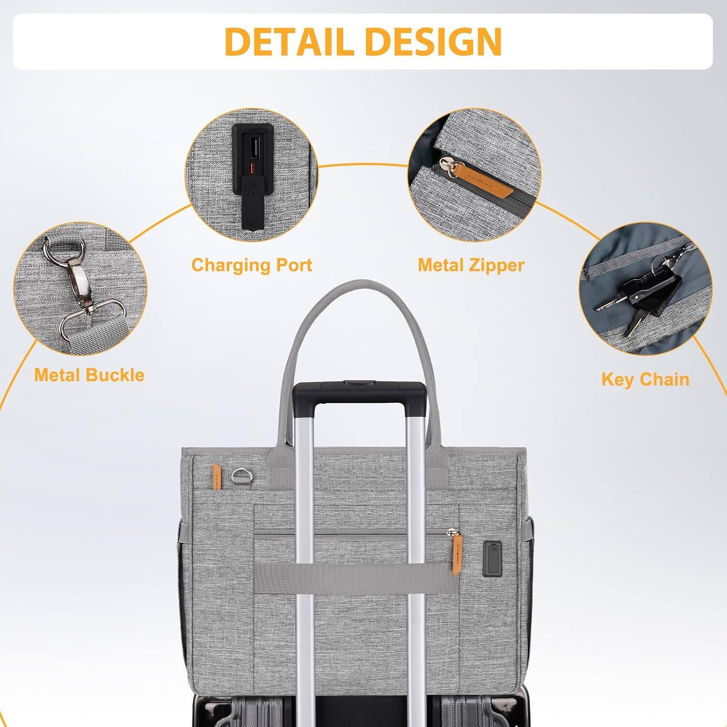 DETAIL DESIGN

- Charging Port
- Metal Zipper
- Metal Buckle
- Key Chain