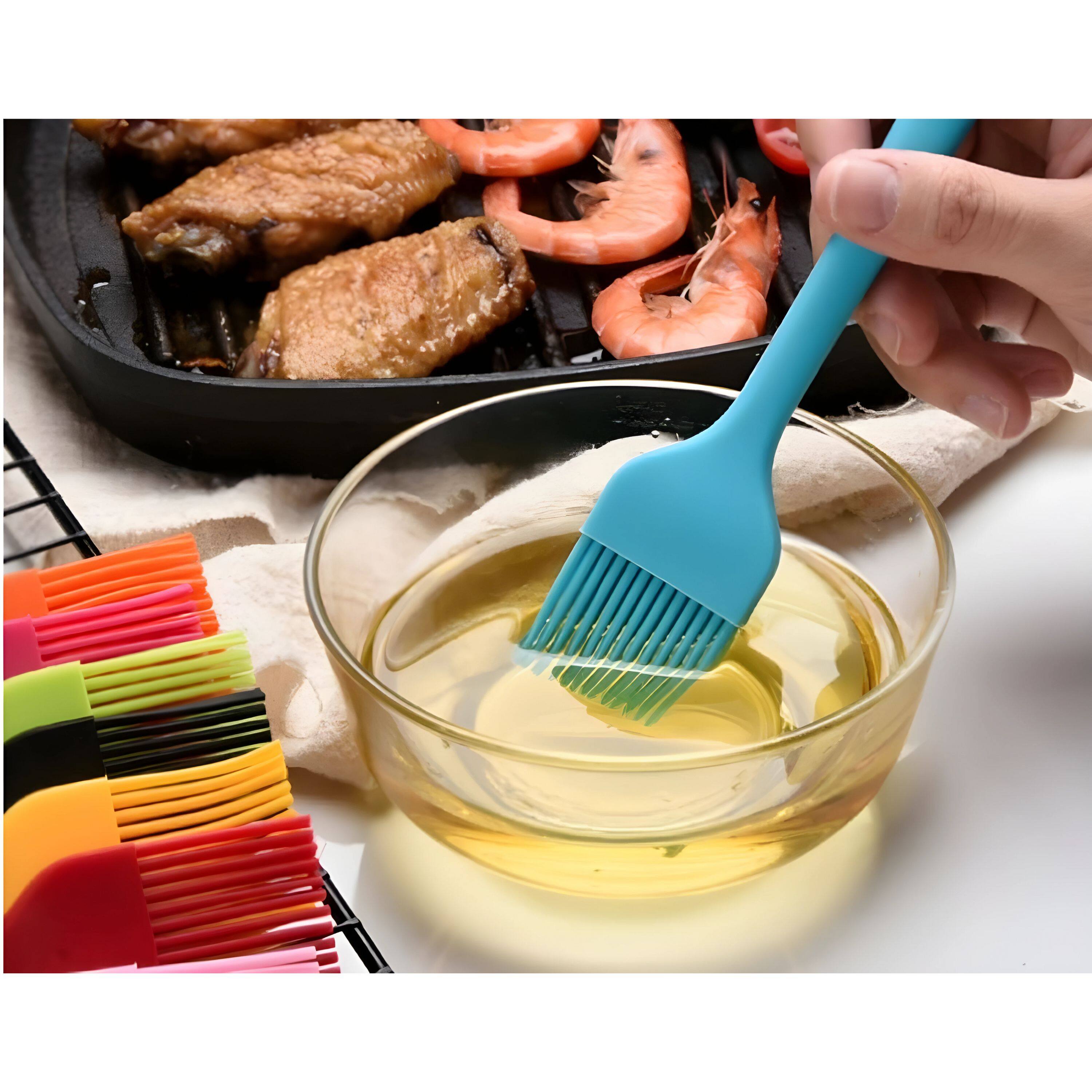 Angle. Kitcheniva - Silicone Basting Oil Pastry Brushes Set 6 Pcs - Multicolor.