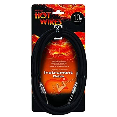 On-Stage HOT WIRES HOTWE 10 ft OTR-OTR W g you faurder f On-Stage UPETIME WARRANTY Instrument Cable