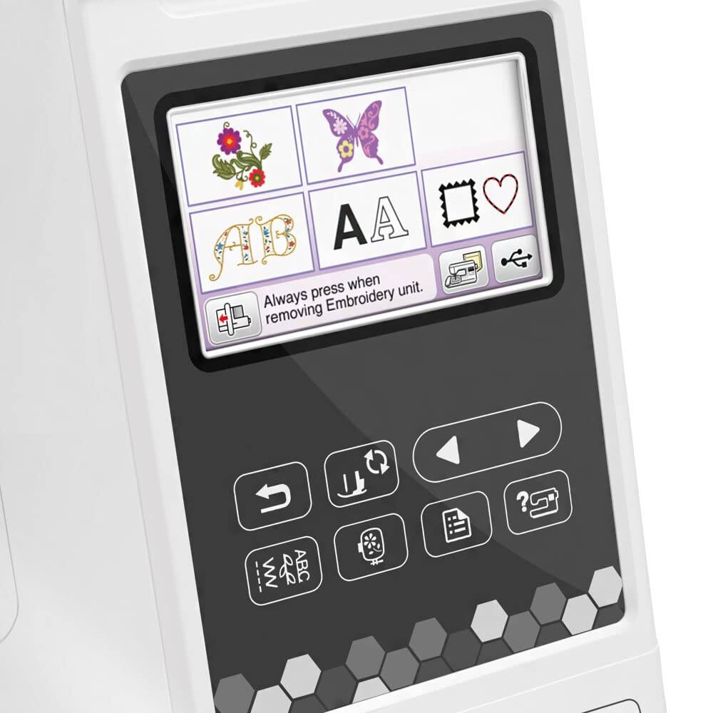 AB AA when removing Embroidery unit. Always press when removing Embroidery unit.