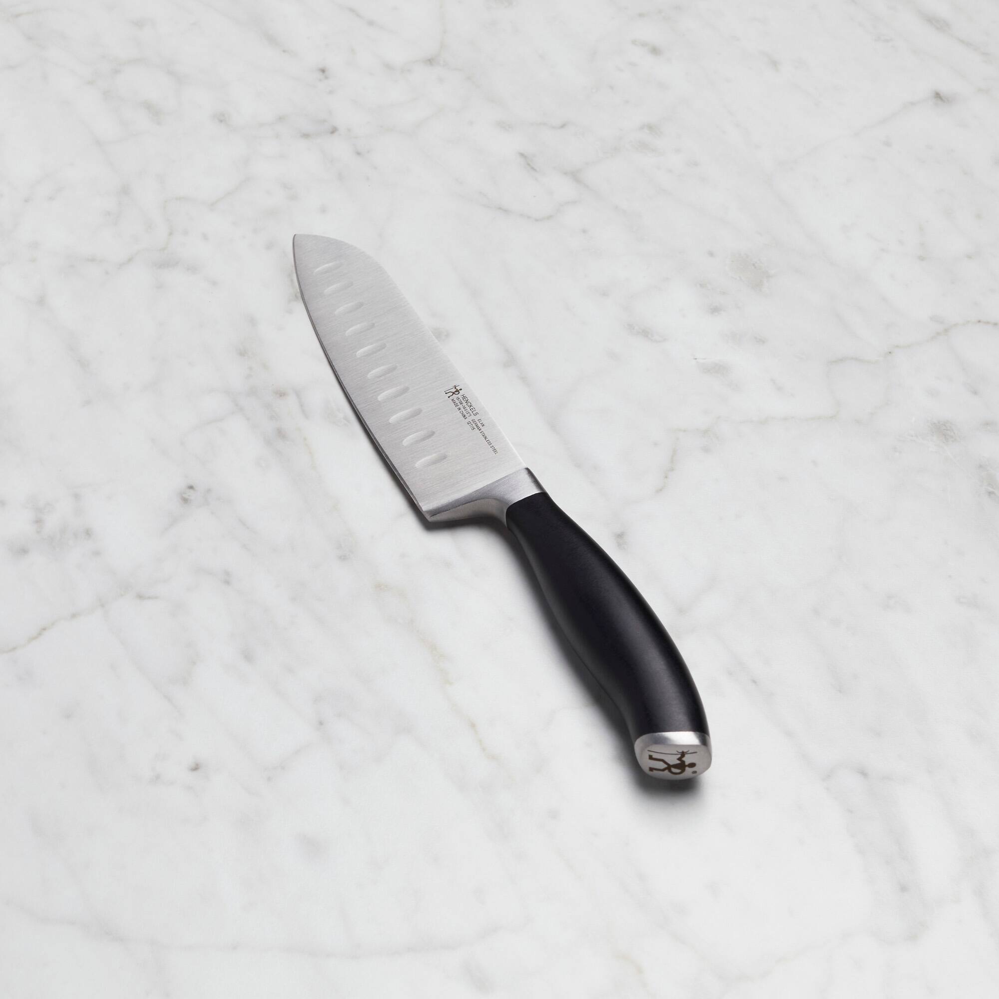 Alt View 2. Henckels - Henckels Elan 5-inch Hollow Edge Santoku Knife - Stainless Steel.
