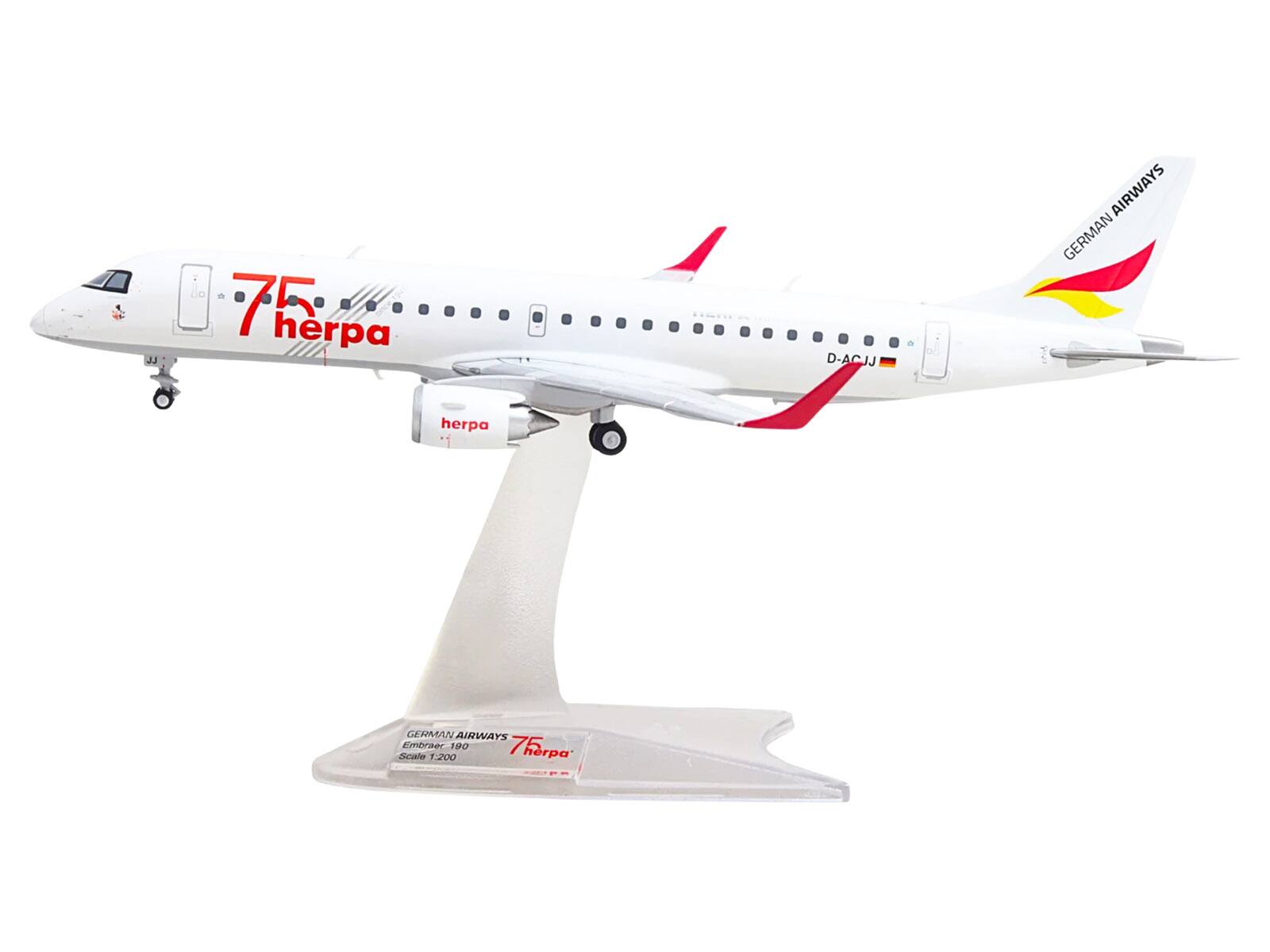 The Herpa D-ACJJ German Airways Embraer 190 Herpa 1:200
