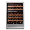 Front. Ca'Lefort - Wine Fridge 24 Inch 52 Bottle Wine Refrigerator, 40-65°F Dual Zone Wine cooler,3 Color LED,Built-in for Home/Bar - Stainless Steel.