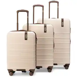 Von Dutch - Retro Trek 3-Piece Expandable Hardside Spinner Luggage Set - Ivory