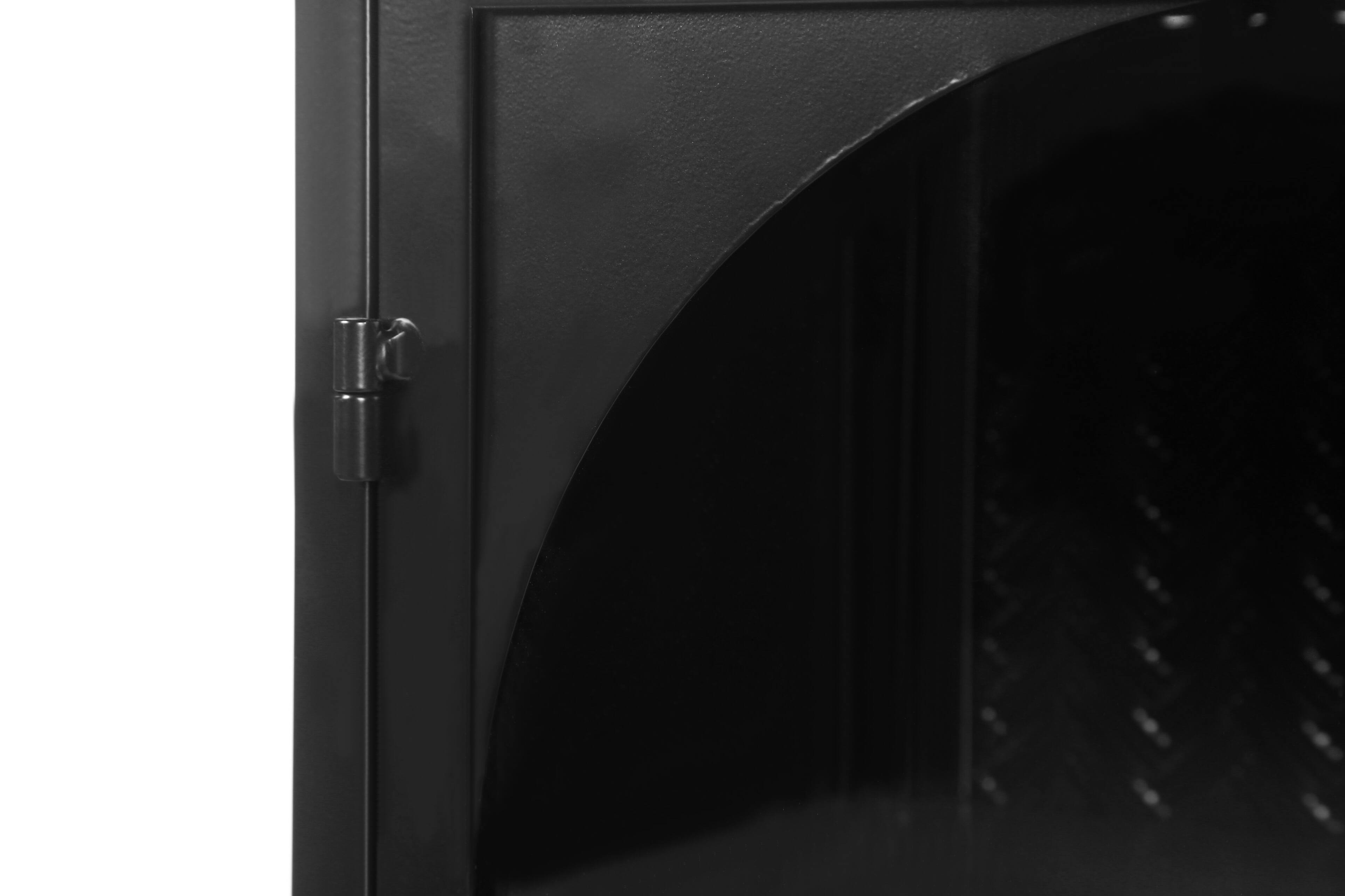 Alt View 6. Spaco - Spaco 27.56" Wall Cabinet with Glass Doors, Modern 2 Door Storage Cabinet with 3 Tier Shelves and Woven Pattern Design - Black.