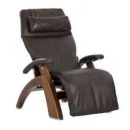 Human Touch - Perfect Chair PC-610 Omni-Motion Power Zero Gravity Recliner with Independent Back & Leg Adjustments - Walnut / Espresso Premium Leather / Supreme