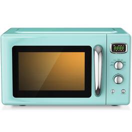 Ecooso - 0.9 Cu. Ft. Compact Countertop Microwave, 5 Power Levels, Quick Heat Microwave for Kitchen, Office & Dorm - Green