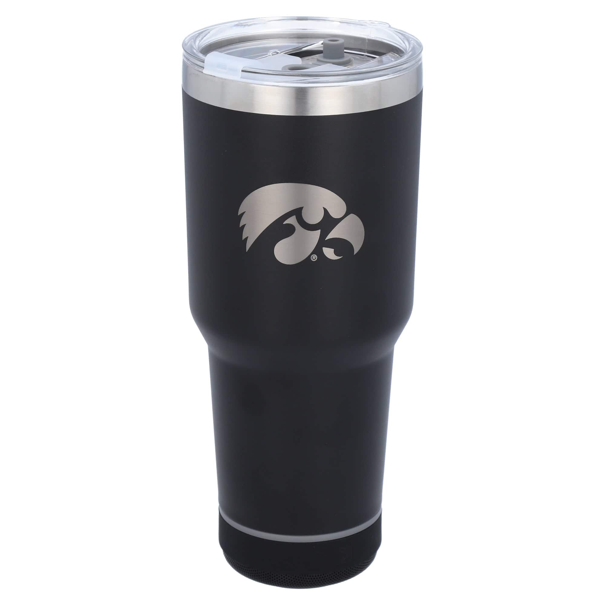 Front. The Memory Company - Iowa Hawkeyes 30oz. Stainless Steel LED Bluetooth Tumbler - Multicolor.
