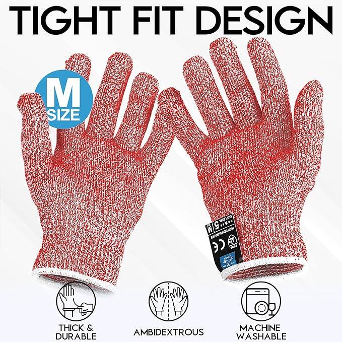 TIGHT FIT DESIGN  
M SIZE  

- THICK & DURABLE  
- AMBIDEXTROUS  
- MACHINE WASHABLE