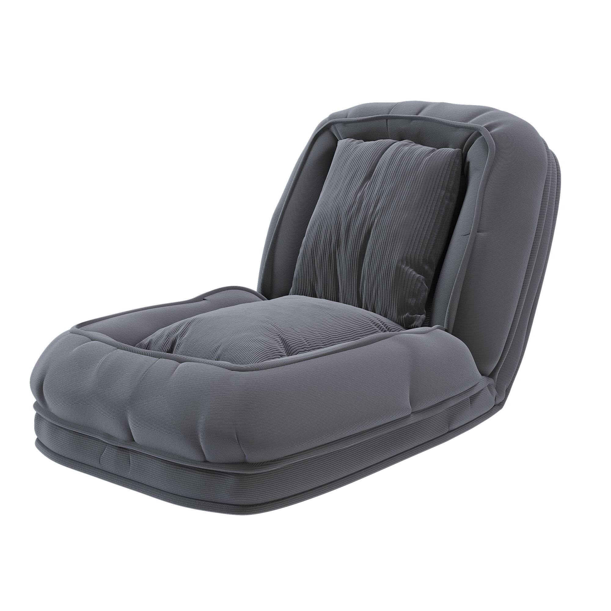 Alt View 1. LOVMOR - Compact Corduroy Bean Bag Chairs For Living Room Bedroom Reading Ribbed Cozy Small Space Indoor Lounge Seating - Grey.