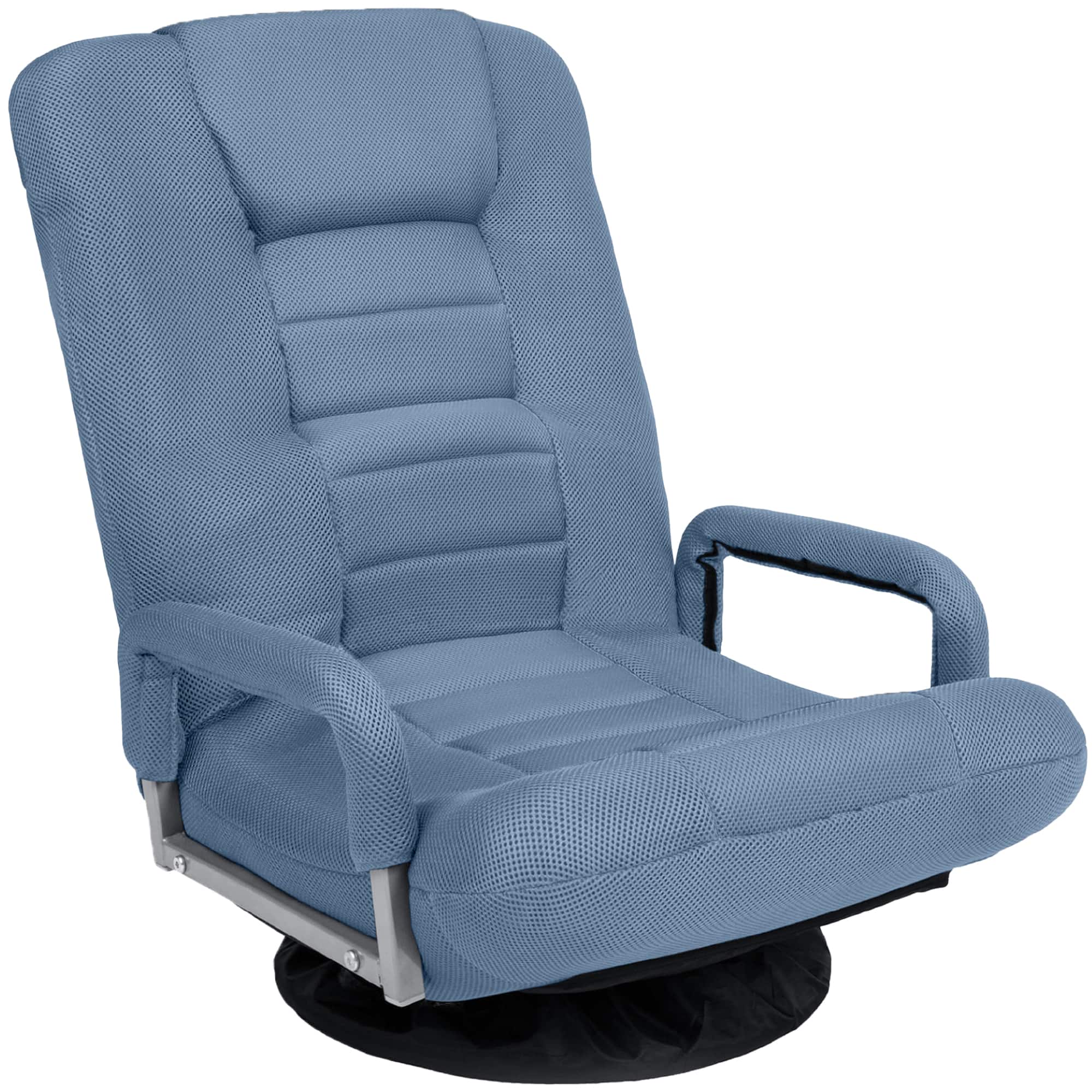 Front. Best Choice Products - Best Choice Products 360-Degree Swivel Gaming Floor Chair w/ Armrest Handles, Foldable Adjustable Backrest - Dusty Blue - Dusty Blue.