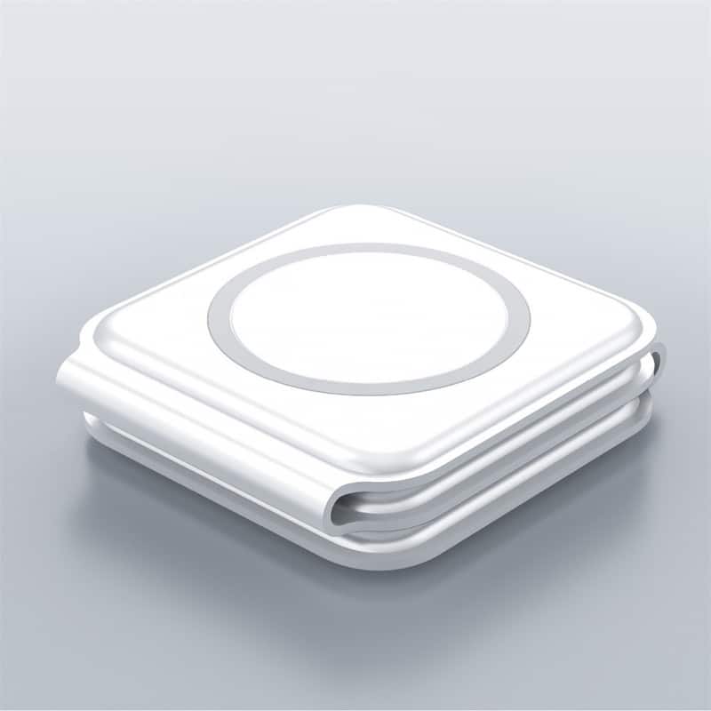 RISOKEYS - Foldable 3-in-1 MagSafe Wireless Charging Station - Portable Magnetic Fast Charger Dock for iPhone,Apple Watch & AirPods - White