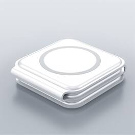 RISOKEYS - Foldable 3-in-1 MagSafe Wireless Charging Station - Portable Magnetic Fast Charger Dock for iPhone,Apple Watch & AirPods - White