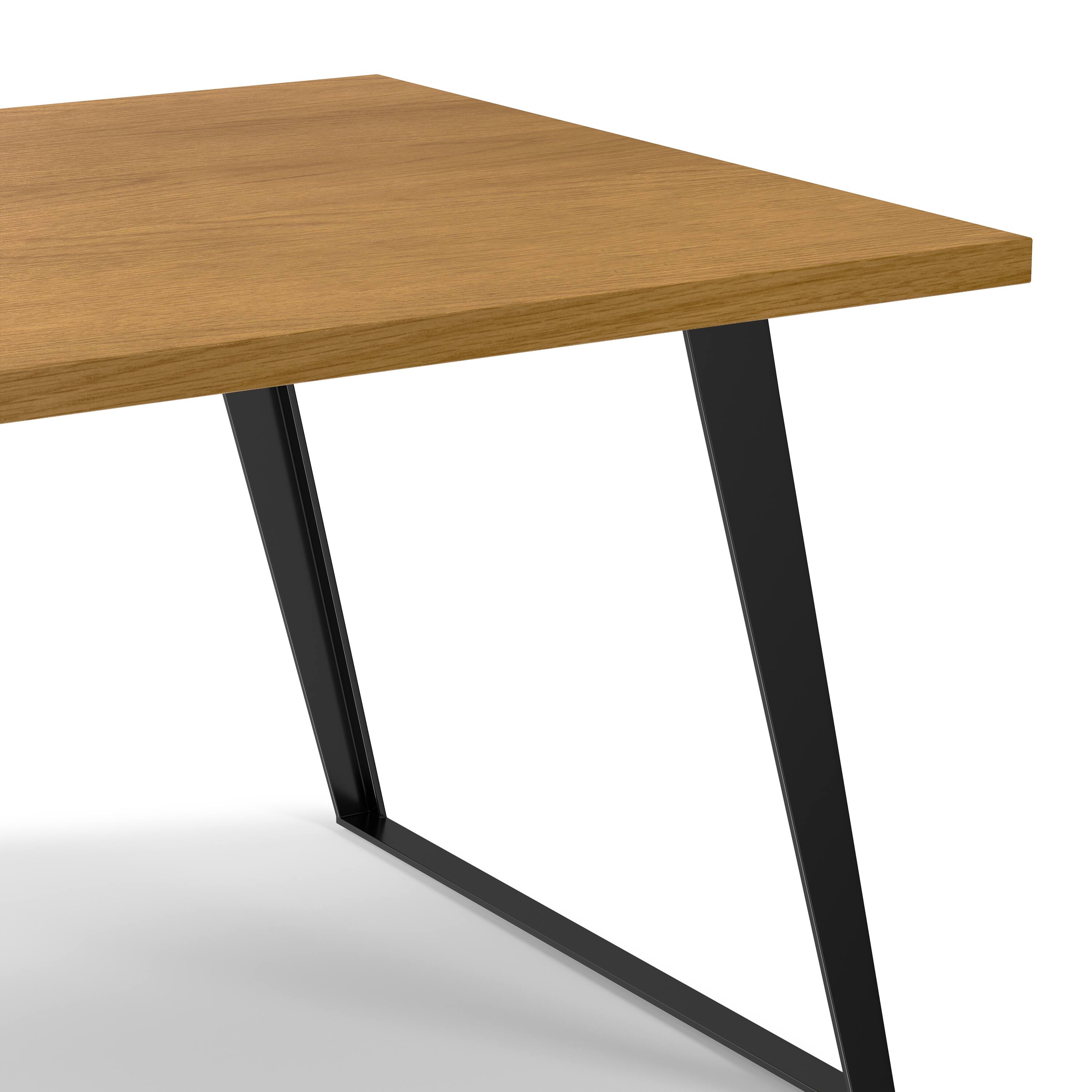 Alt View 6. Simpli Home - Lowry 66 inch x 40 inch Rectangle Modern Industrial Dining Table in Oak Veneer - Oak Veneer.