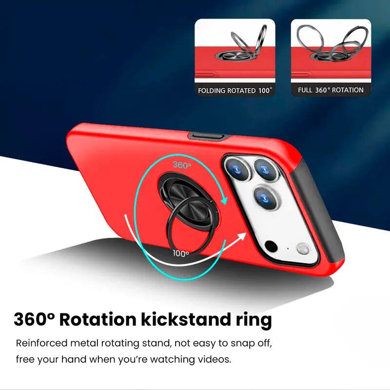 FOLDING ROTATED 100°  
FULL 360° ROTATION  
360°  
100°  
360° Rotation kickstand ring  
Reinforced metal rotating stand, not easy to snap off, free your hand when you're watching videos.