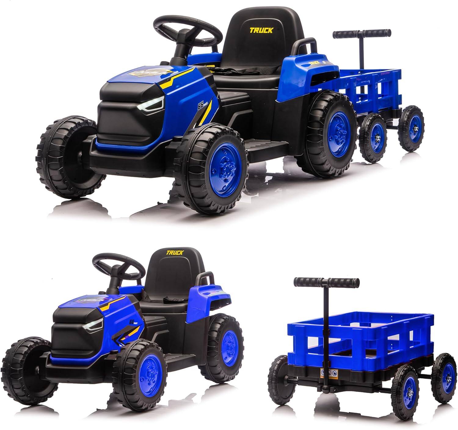 Electrodes Masters - Toddlers Ride on Tractor with Detachable Garden Cart, 12V Electric Kids’ Vehicle with Trailer, Ages 3–8 price history on PriceWatchPro