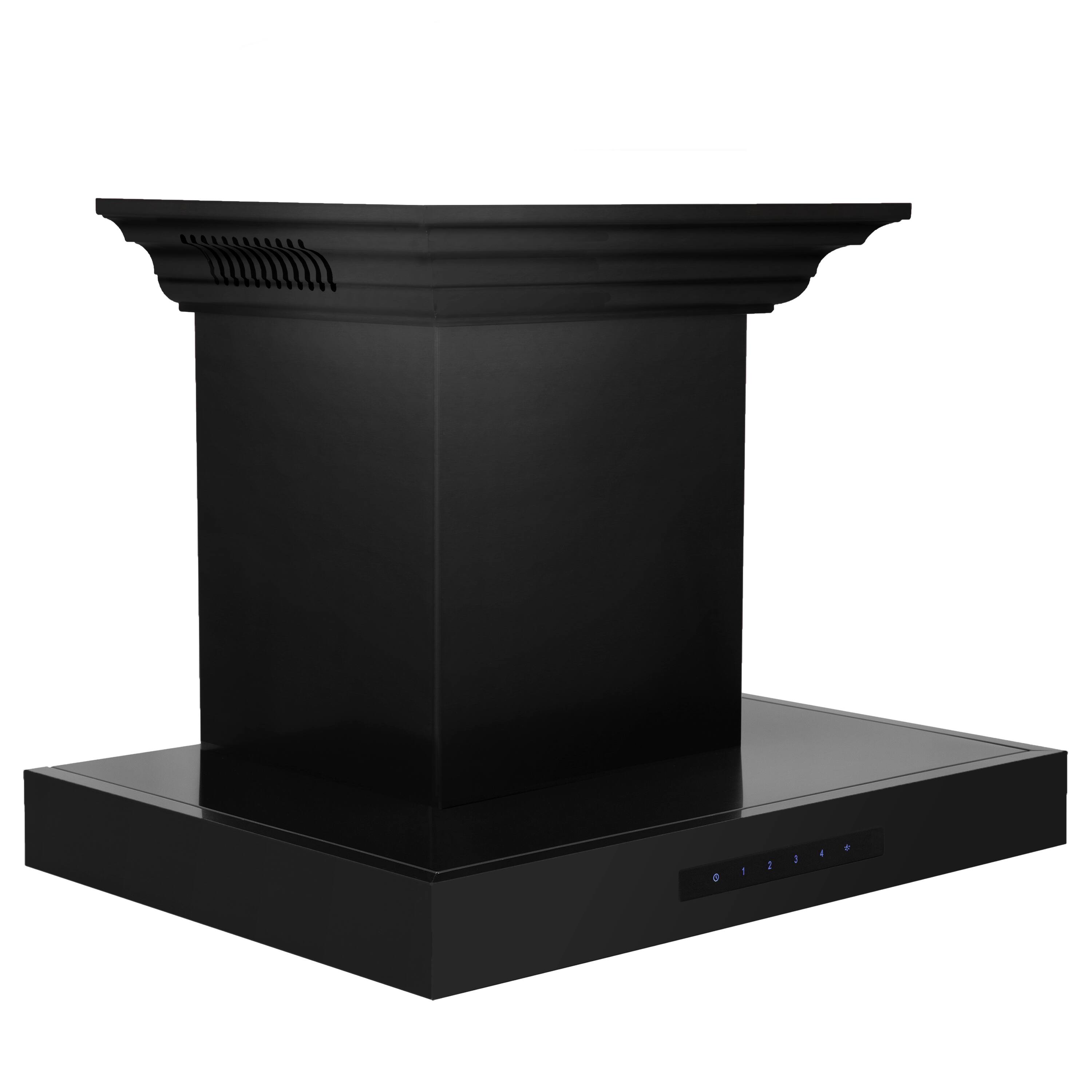 Back. ZLINE - 24" ZLINE CrownSound™Ducted Vent Wall Mount Range Hood in Black Stainless Steel with Built-in Bluetooth Speakers - Black Stainless Steel.