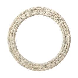 Elegant Decor - Round Cornhusk Mirror 30x30 - Linen White