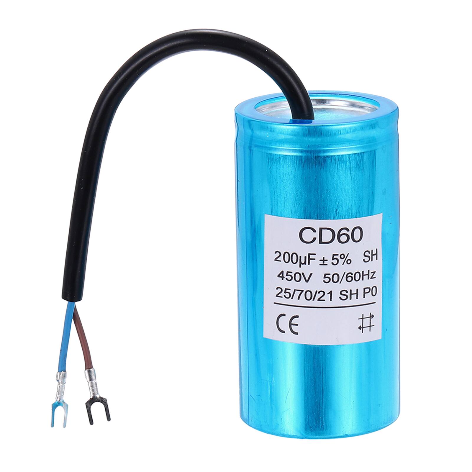 Unique Bargains - CD60 Capacitor 450V 200uF Motor Start Capacitor with Wiring Fork Terminal for Air Compressor - Blue price history on PriceWatchPro