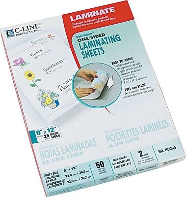 LAMINATE for Permanent C-Line Products Inc. Annie's One-Sided Laminating Sheets
Easy to Apply
Apply to paper, photos, cards, and more. Simply peel off the backing and stick to your project.
Peel and Stick
No glue or heat required. Just peel off the backing and stick to your project.
9" x 12" 25 Sides
25 sheets of 9" x 12" laminating sheets.
Non-Glare
No glare, no reflections.
25 Sheets
50 sheets of 9" x 12" laminating sheets.
Hojas Laminadas
25 hojas de 22.9 x 30.5 cm.
Pochettes Laminées
2 pochettes de 22.9 x 30.5 cm.
No. 65004
