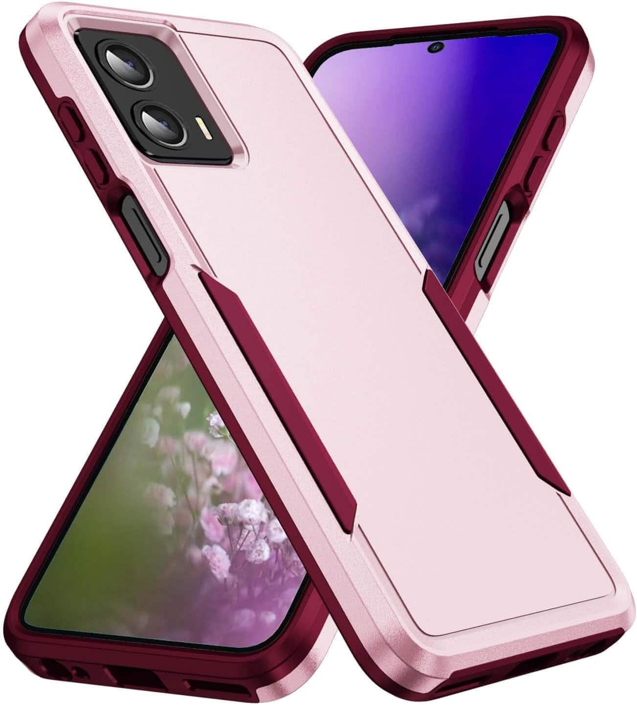 Entronix - Protective Case for Moto Edge Plus 2023 - Dual-Layer Soft-Touch Cover - Pink