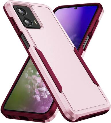 Front. Entronix - Entronix Moto G Play 2024 Case - Soft-Touch Dual-Layer Protection - Pink.