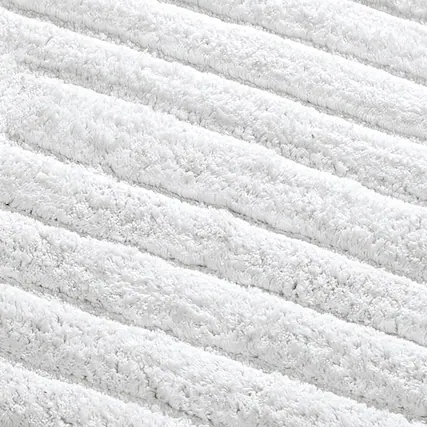 Front. Knightsbridge - Knightsbridge Elegant Cotton Bath Rug with Traditional Racetrack Design - White - White.