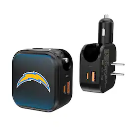 Keyscaper - Los Angeles Chargers 2-in-1 USB A/C Charger - Black