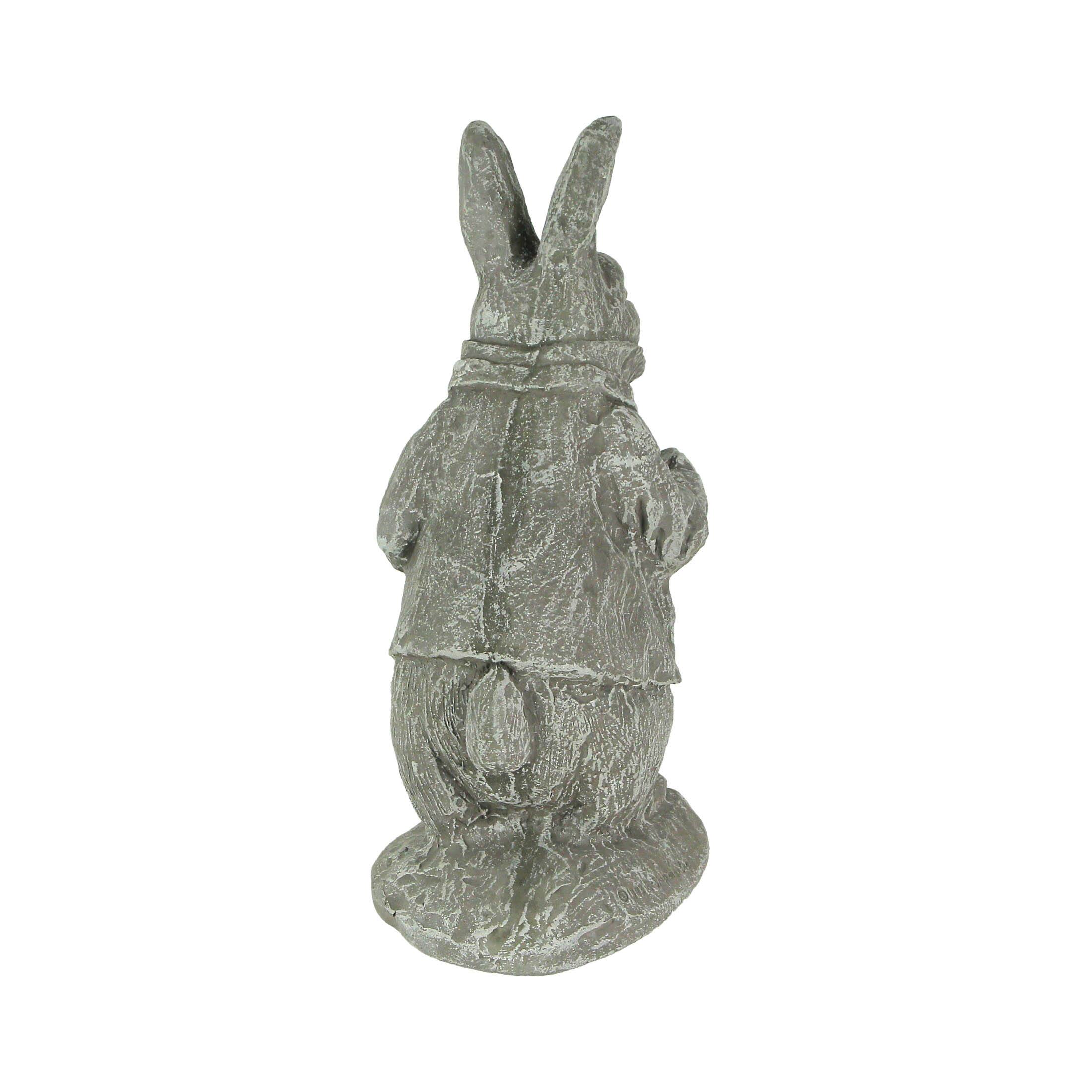 Alt View 2. Things2Die4 - Alice in Wonderland White Rabbit Light Gray Finish Statue 14 in-CEMENT - Grey.