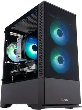 ADVANCED BATTLESTATIONS - ABS Cyclone Aqua Gaming PC - Windows 11 - Intel Core Ultra 7 265KF - GeForce RTX 5070 - DLSS 4 - 32GB DDR5 - 1TB - Black
