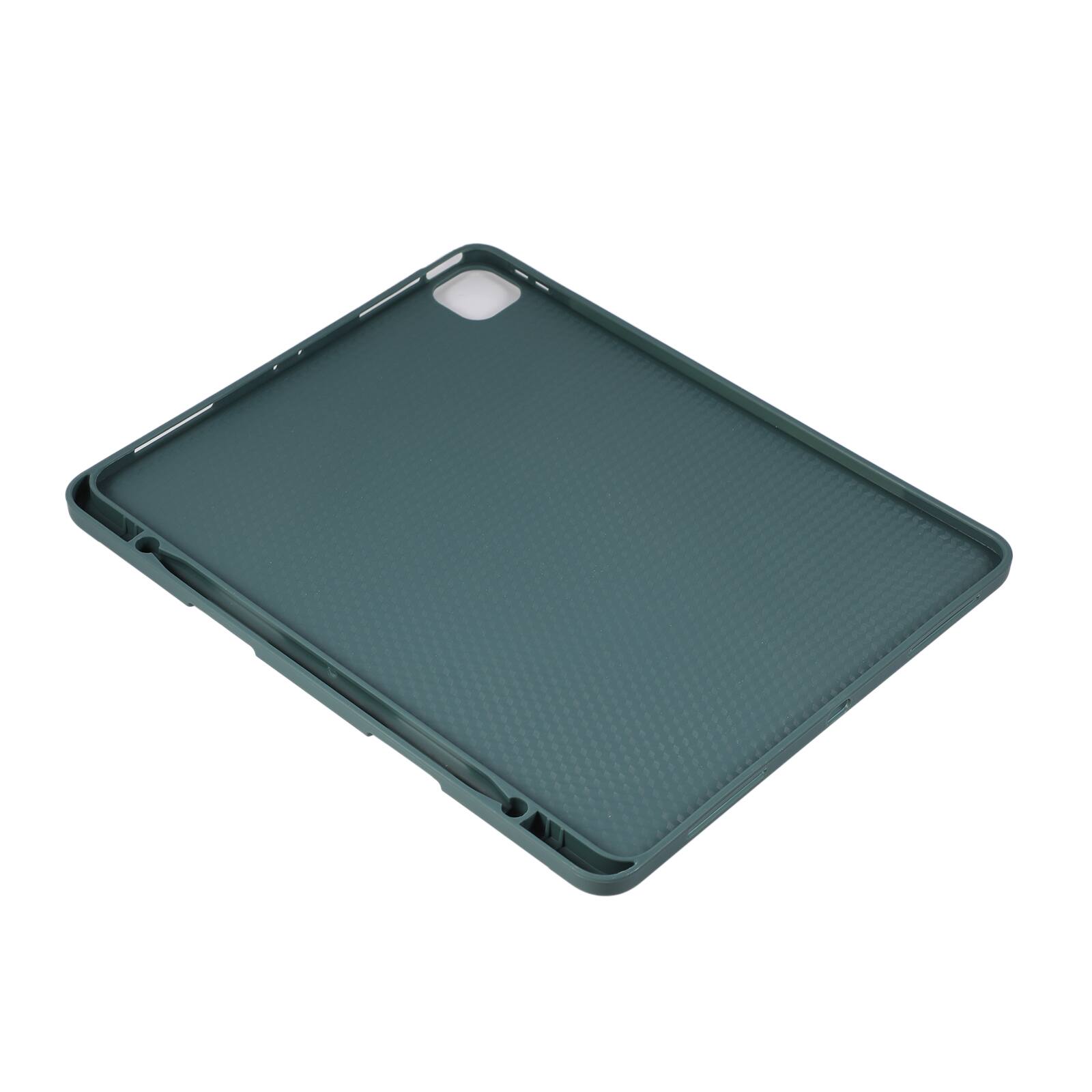 Left. Dteck - Shockproof Case for Apple iPad Air (M4) 13" 2026 with Hand Strap and Foldable Kickstand, PU Leather TPU Protective Cover - Darkgreen.