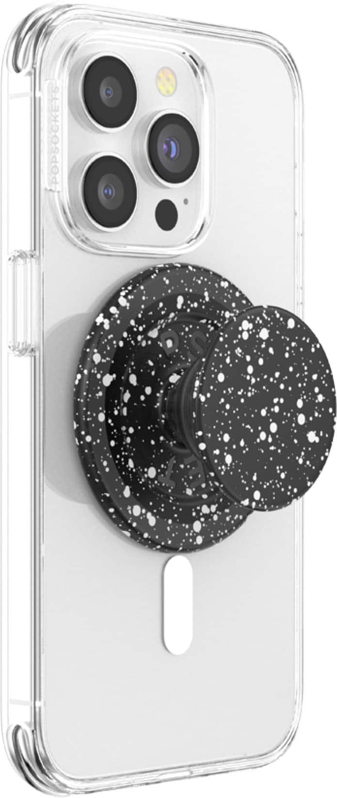 Left. PopSockets - MagSafe PopGrip Universal Magnetic Grip & Stand with Adapter Ring for Cell Phones - Alum Black Speckle.