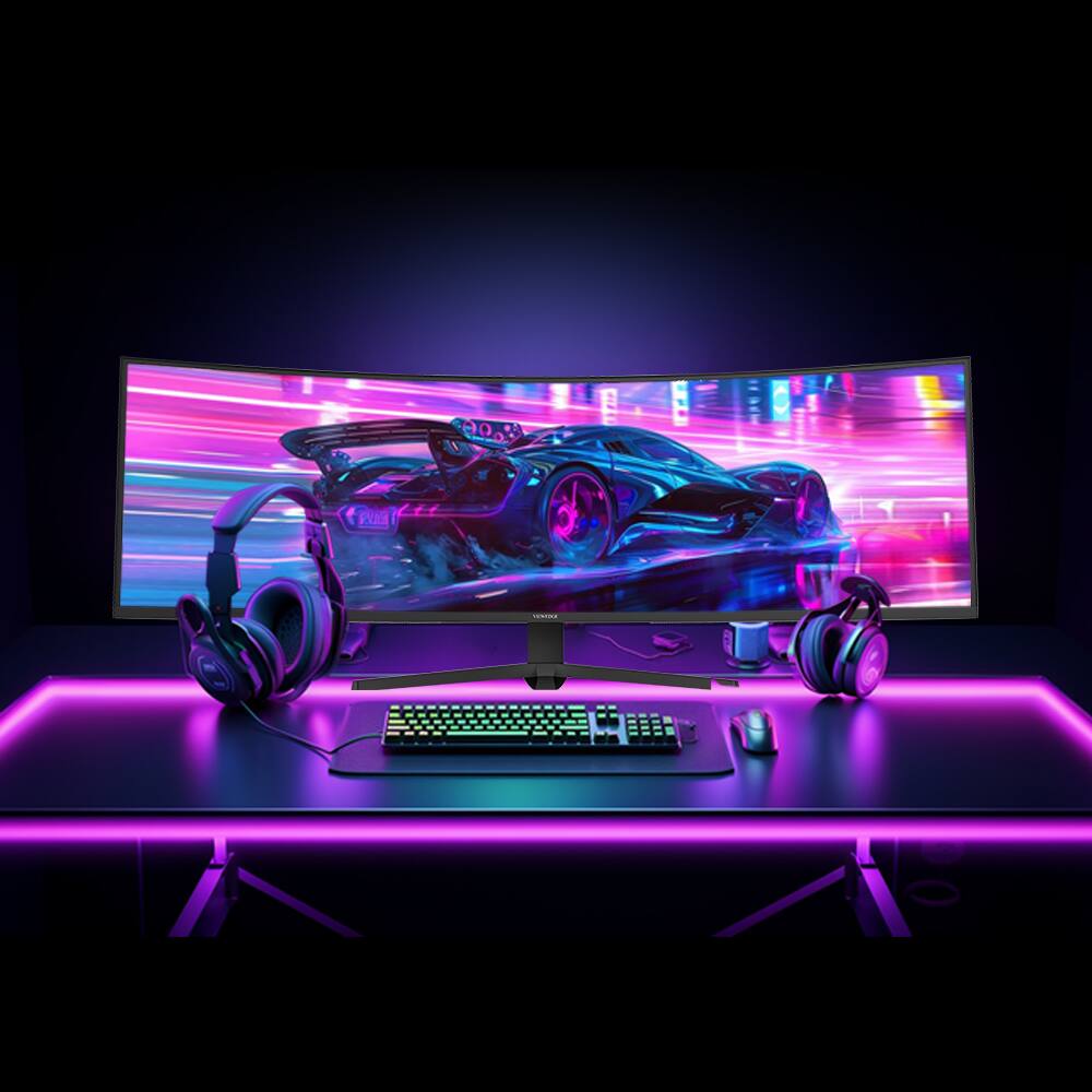 Alt View 6. Viewedge - Viewedge 49" Curved Monitor Ultrawide Gaming 240Hz 1ms 32:9 DQHD 5120 x 1440P Computer Monitor, R1500 - Black.