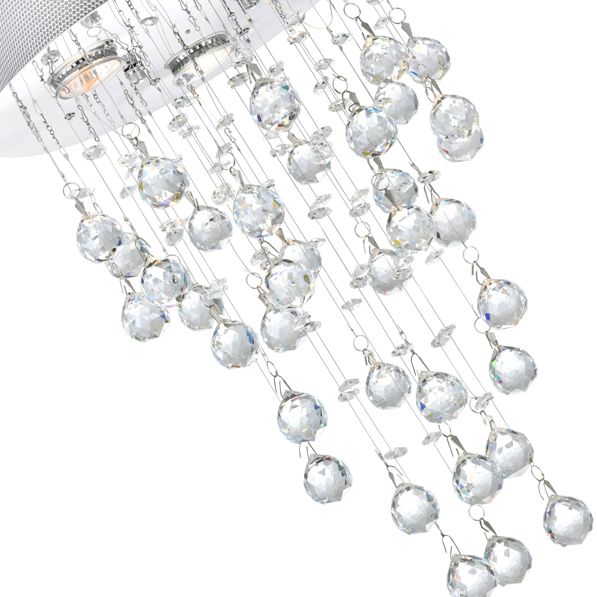 Left. CWI Lighting - Rain Drop 3 Light Flush Mount With Chrome Finish - Chrome.