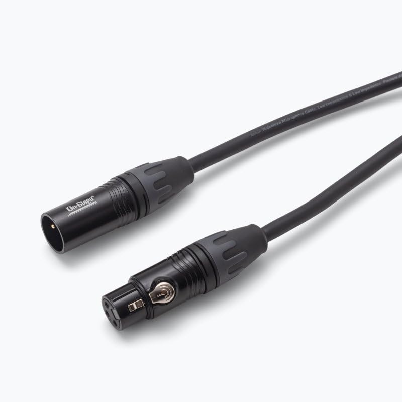 Alt View 1. On Stage Stands - On-Stage Production-Grade MC-15 Microphone Cable (Gold Plated XLR to XLR Connectors, Double Braided Jacket, - Black.