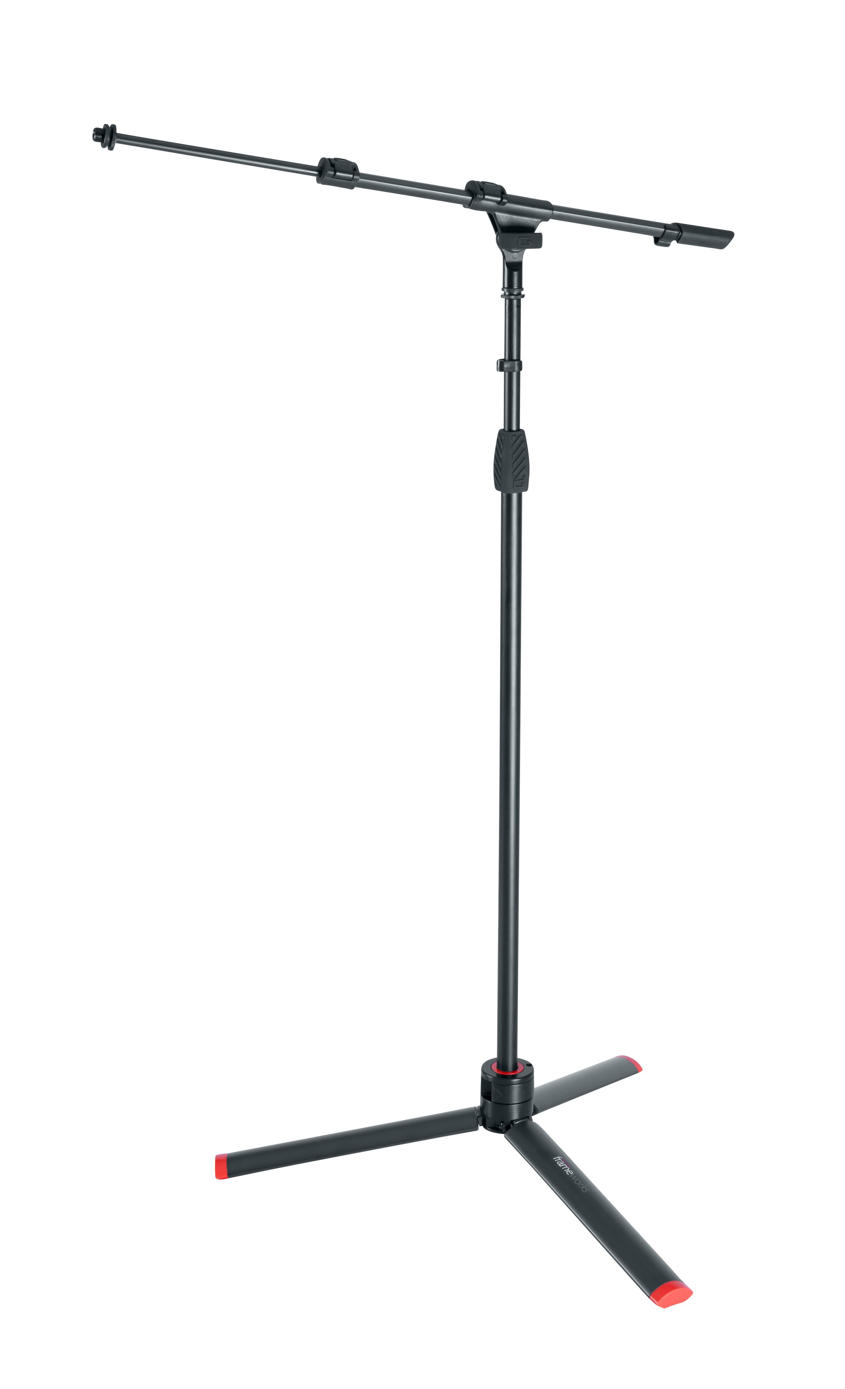 Front. Gator Frameworks - ID Series Tripod Mic Stand with Boom - Black.