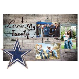 Fan Creations - Dallas Cowboys 11" x 19" I Love My Family Clip Photo Frame - Multicolor